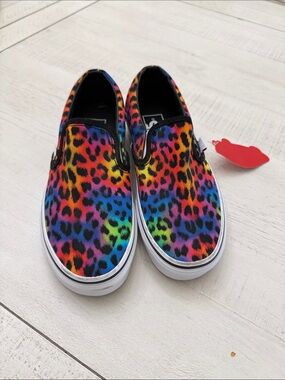 Vans Rainbow Leopard Slip-On Sneakers